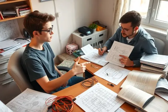 Online tutoring session in physics and chemistry